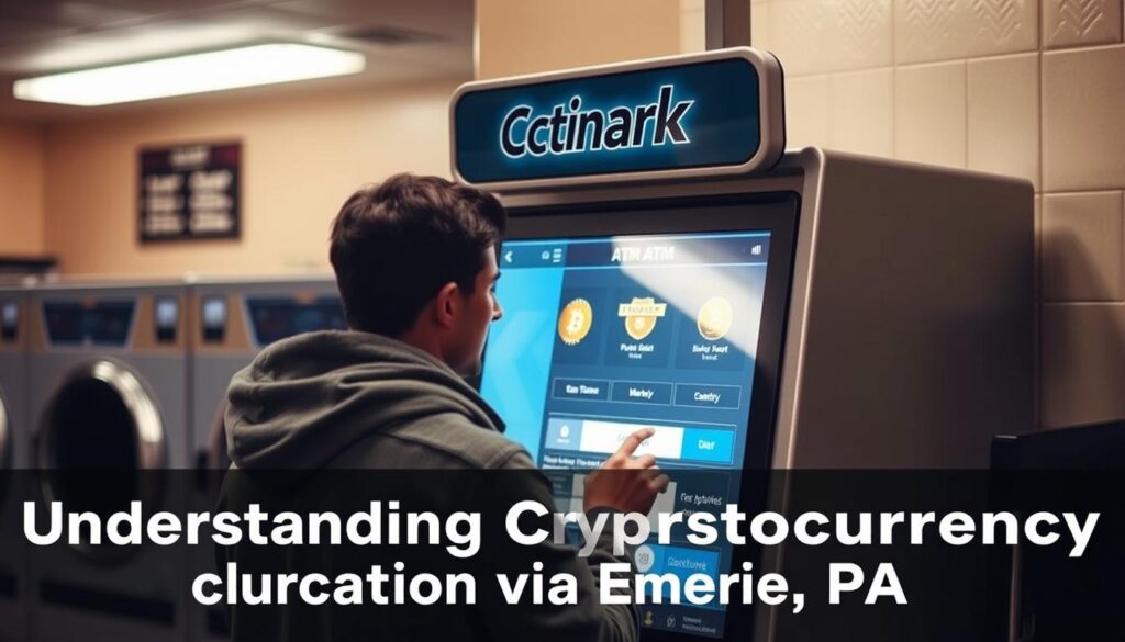 Person using Bitcoin ATM